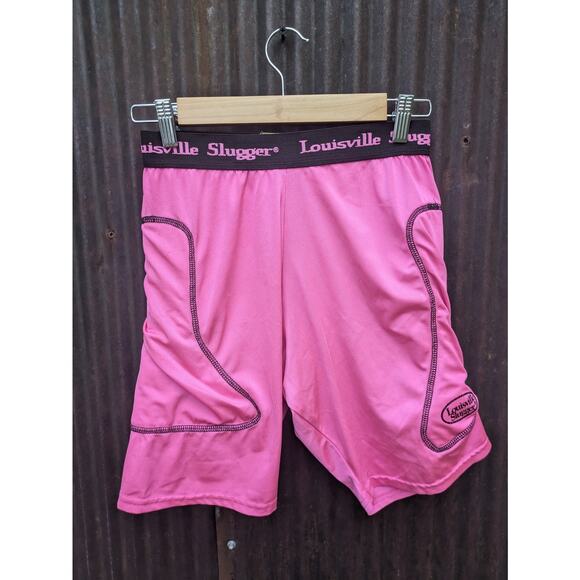 Louisville Slugger Women Softball Sliding Shorts Large Pink Baseball Padding - Picture 1 of 9